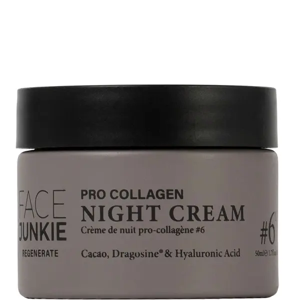 Face Junkie #6 Pro Collagen Night Cream with Hyaluronic Acid, Cacao & Dragosine Peptide 50ml