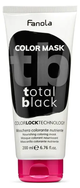 Fanola Color Mask mască hrănitoare și hidratantă colorată, Total Black, 200 ml