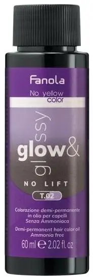 Fanola No Yellow Color Vopsea-cremă tonifiantă Glow & Glossy, T.02, 60 ml
