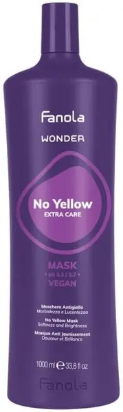 Fanola Wonder No Yellow Mască tonifiantă pentru păr blond, decolorat și cenușiu, 1000 ml