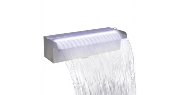 Fantana cascada cu LED pentru piscina, din otel inoxidabil, 30 cm