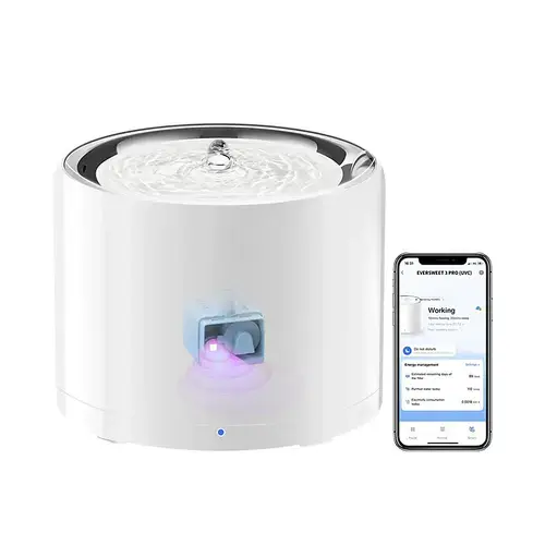 Fantana de apa pentru pisici Petkit Eversweet 3 Pro, Sterilizare UVC, Wireless (Alb)