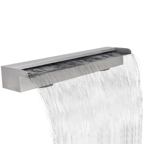 Fantana de piscina dreptunghiulara cu cascada 90 cm otel inoxidabil