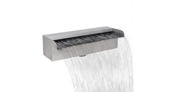 Fantana dreptunghiulara tip cascada din otel inoxidabil de 30 cm