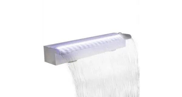 Fantana dreptunghiulara tip cascada, otel inoxidabil cu LED, 60 cm