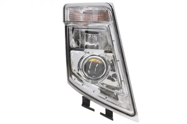 Far dreapta (2 H7 LED PY21W, reglaj manual, cu becuri, insertii crom, Semnalizator transparent) VOLVO FH, FH 16, FH II, FM dupa 2005