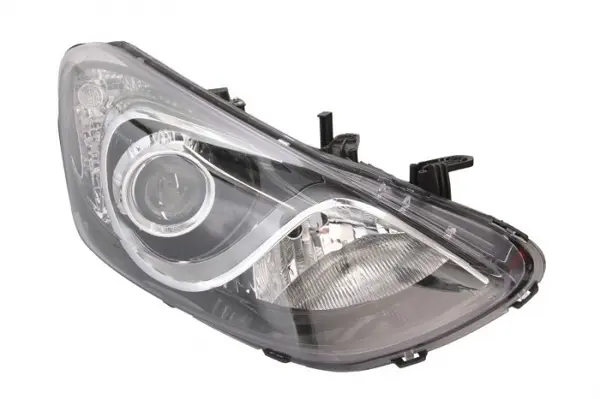 Far dreapta (2 H7, reglaj electric, cu motoras, fundal cromat, fundal transparent) HYUNDAI i30 2011-2015