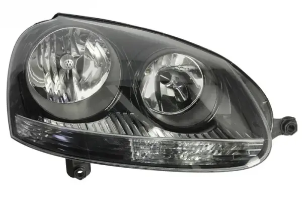 Far dreapta (2 H7, reglaj electric, cu motoras, fundal negru argintiu) VW GOLF, JETTA 2003-2010