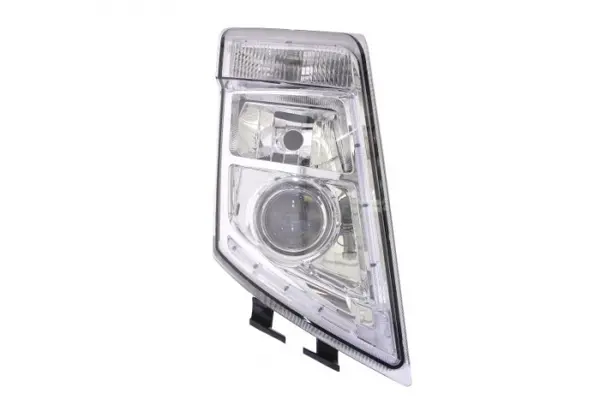 Far dreapta (D2S H7 LED, manual, fara motor, culoare interior: crom, culoare semnalizator: transparent) potrivit VOLVO FH, FH16, FM 09.05-