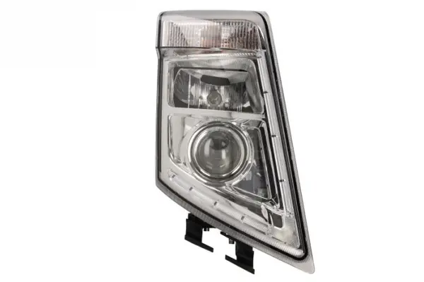 Far dreapta (D2S H7 LED PY21W, manual, fara motor, culoare insert: crom platinat, culoare indicator: transparent) potrivit VOLVO FH, FH II, FH16, FM 09.05-