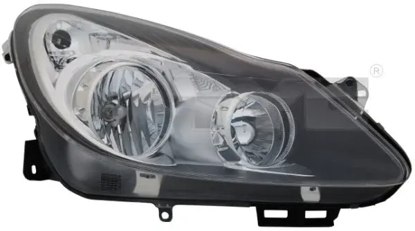 Far dreapta (H1 H7, reglaj electric, cu motoras, fundal negru) OPEL CORSA 2006-2011