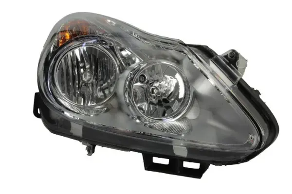 Far Dreapta (H1 H7 W5W, electric, cu motor, halogen, culoare interior cromat, culoare semnalizator: transparent) potrivit OPEL CORSA D