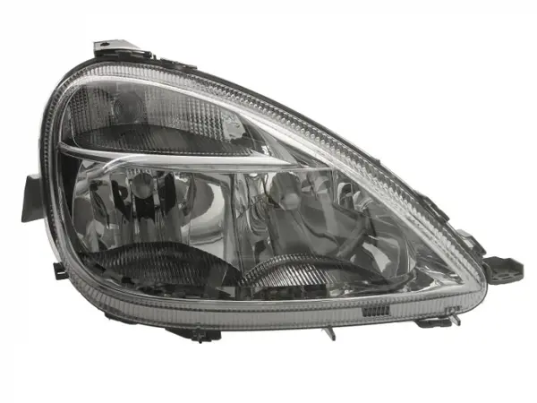 Far dreapta (H4 H7, reglaj electric, fundal cromat, fundal transparent) MERCEDES Clasa A 1997-2004