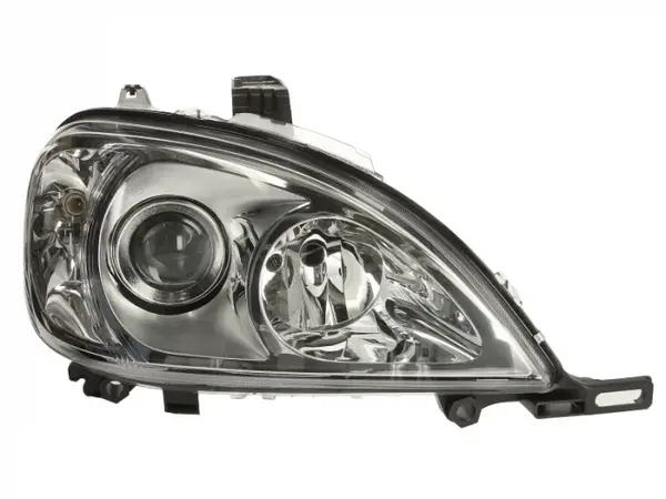 Far dreapta (H7, reglaj electric, cu motoras, fundal cromat, fundal transparent) MERCEDES Clasa M 1998-2001