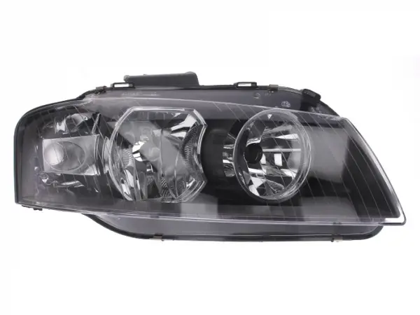 Far dreapta (H7, reglaj electric, cu motoras, fundal negru) AUDI A3