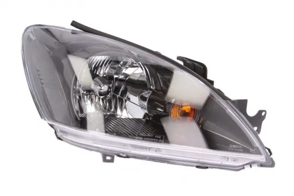 Far fata dreapta (H4, manual, fara motoras, culoare interior: negru, culoare semnalizator: alb) potrivit MITSUBISHI LANCER VII