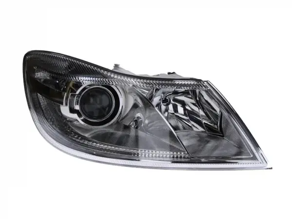 Far fata Dreapta (xenon, D1S H1 PY21W W5W, electric, cu motor) potrivit SKODA OCTAVIA II -06.13