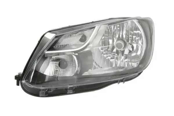 Far fata Stanga (H4, electric, cu motor, culoare insert: negru, culoare semnalizator: transparent) potrivit VW CADDY III, CADDY III MINIVAN