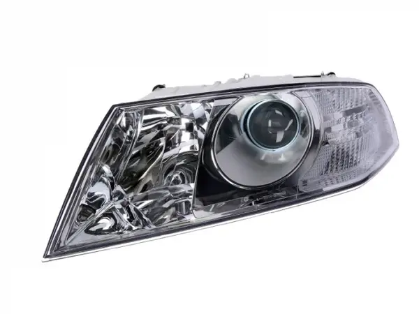 Far stanga (D1S H1, reglaj electric, cu motoras, fundal negru insertii crom) SKODA OCTAVIA II