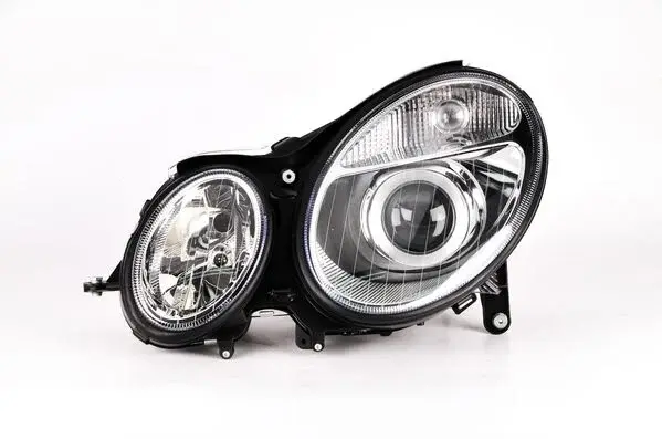 Far stanga (D2S H7, reglaj electric, cu motoras, fundal cromat, fundal transparent) MERCEDES Clasa E 2002-2006