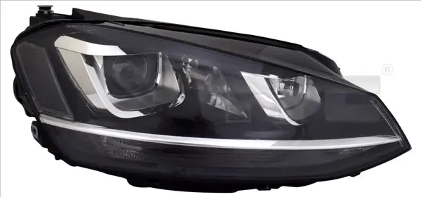 Far stanga (D3S H7 PW24W, cu motor, fara controler; cu dunga acoperita cu crom) potrivit VW GOLF VII 08.12-03.17