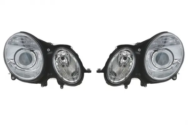 Far stanga dreapta (H7 H7 PY21W W5W, electric, cu motor, 2 buc. set, culoare interior: crom, culoare indicator: alb) potrivit MERCEDES E-KLASA W211 03.02-07.09