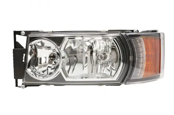 Far stanga (H1 H7, electric, cu motor, cu intermitent, cu lumina de zi, culoare insert: negru, culoare indicator: portocaliu) potrivit SCANIA G I, P I, R I, T 01.03-05.19