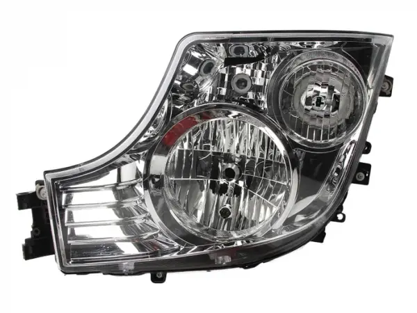 Far stanga (H1 H7 PY21W W5W, manual, fara motor, culoare interior: crom, culoare semnalizator: galben) potrivit MERCEDES ACTROS MP4 MP5 07.11-