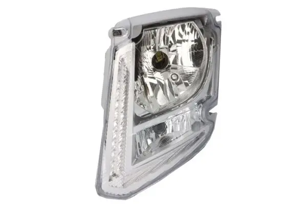 Far stanga (H4 LED PY21W, electric, fara motor, cu lumini zi, culoare interior: crom, culoare semnalizator: alb) potrivit VOLVO FL III 05.13-