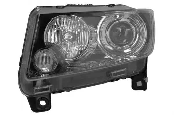 Far stanga (H9 WY21W, electric, cu motor, culoare insert: negru) potrivit JEEP COMPASS 03.11-11.16