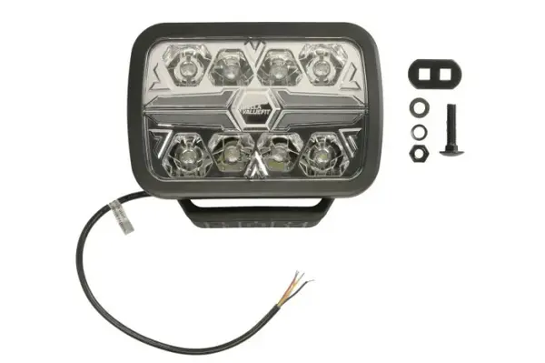 Far universal stanga dreapta (dreptunghiular, BLADE, LED, 12 24V, 36W, latime 222mm, inaltime 153mm, adancime: 58mm, transparent, aluminiu, negru, lumini pozitie, lungime cablu: 500mm)