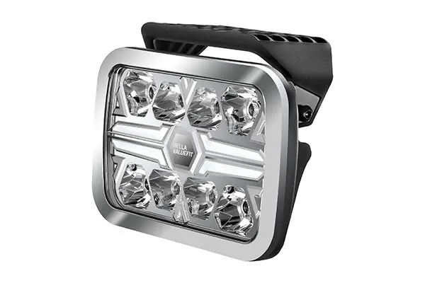 Far universal stanga dreapta (dreptunghiular, BLADE, LED, 12 24V, 36W, latime 222mm, inaltime 153mm, adancime: 58mm, transparent, aluminiu, negru crom, lumini pozitie, lungime cablu: 500mm)
