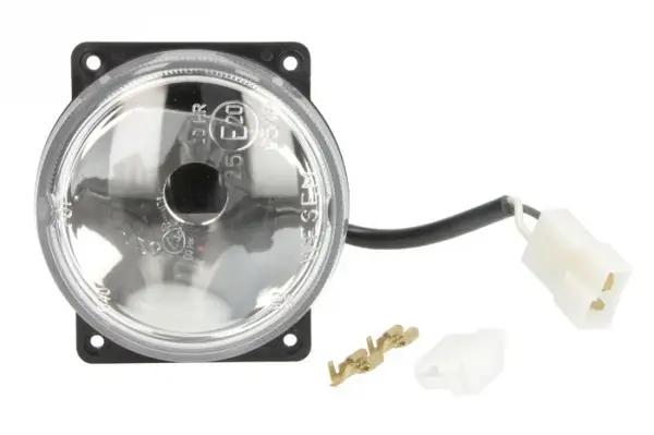 Far universal stanga dreapta (faza lunga, H3, 12 24V, diametru 80mm, transparent, plastic, negru, lungime cablu: 200mm)