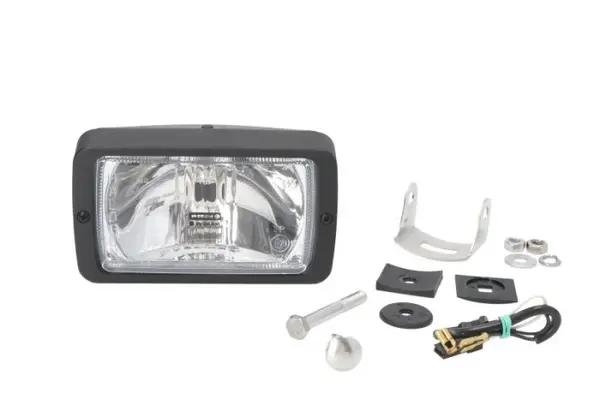 Far universal stanga dreapta (faza lunga, H3, 12 24V, latime 156mm, inaltime 92mm, alb, plastic, negru, lungime cablu: 150mm)
