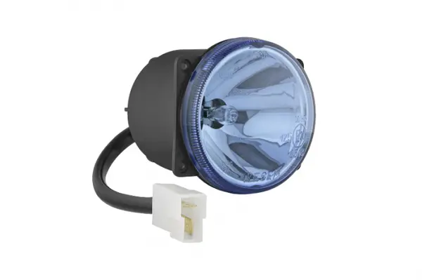 Far universal stanga dreapta (faza lunga, H3, 12V, diametru 80mm, albastru, plastic, negru, lungime cablu: 200mm)