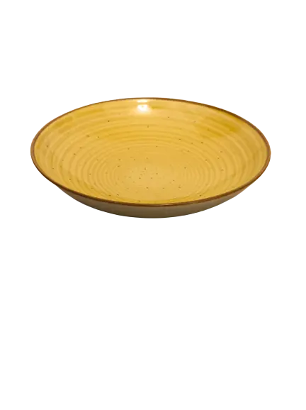 Farfurie adanca pentru servire,Ceramica, Galben, 21 cm
