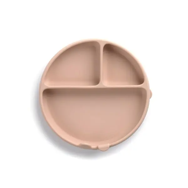 Farfurie BLW din silicon cu ventuze 17 x 17 x 4 cm BPA Free Pale