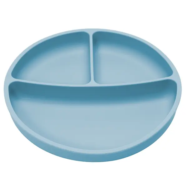 Farfurie compartimentata din silicon cu ventuza Aqua Blue 6 luni+, 1 bucata, Appekids
