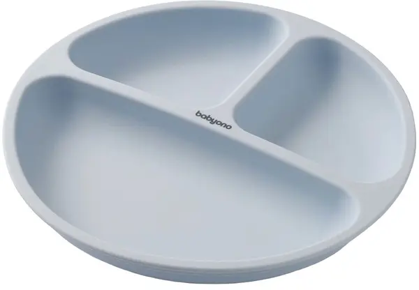 Farfurie din silicon cu ventuză Babyono - Albastră