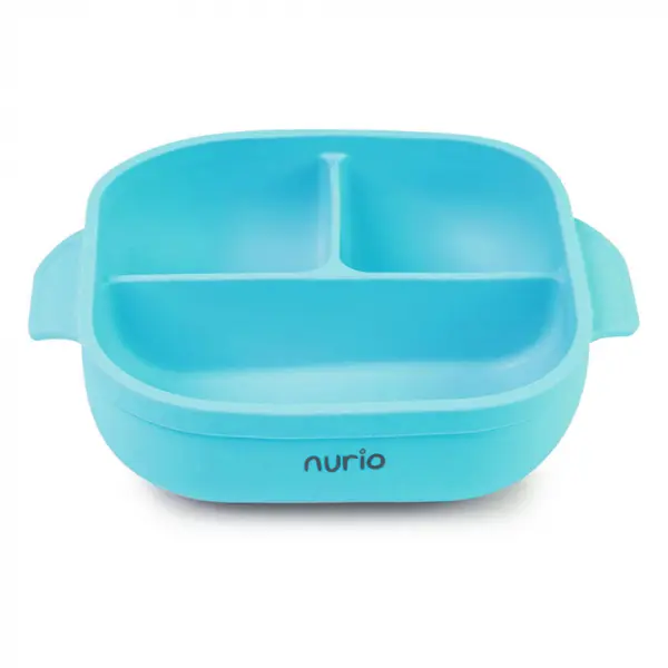 Farfurie din Silicon pentru Copii - Albastru - Nurio