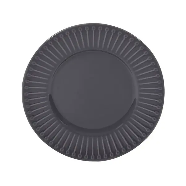 Farfurie pentru servire,Portelan,Gri inchis,19 cm