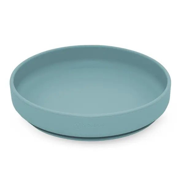 Farfurie, Petite&Mars, Take&Match, Din silicon, Cu ventuza, Fara BPA, Adecvata pentru masina de spalat vase si microunde, Nu absoarbe mirosuri, 6 luni+, 400 ml, Frosted Sky, Albastru