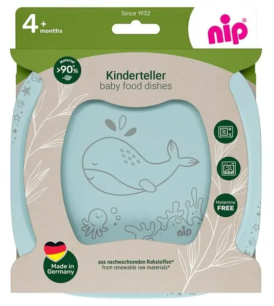 Farfurii pentru copii NIP - Eat Green, 2 bucăți, albastre