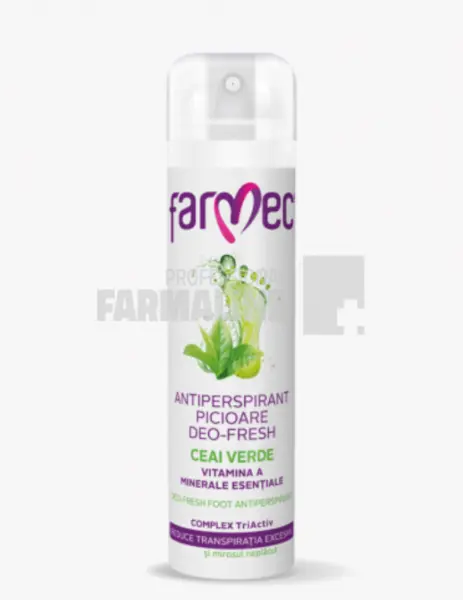 Farmec Antiperspirant picioare Deo Fresh cu ceai verde,vitamina A si minerale esentiale 150 ml