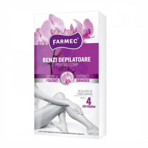 Farmec benzi depilatoare cu extract de orhidee pentru corp x14buc Zephyr Labs