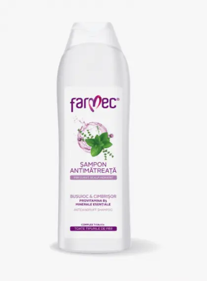 Farmec Sampon antimatreata cu busuioc & cimbrisor, provitamina B5 si minerale esentiale 400 ml