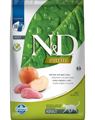 FARMINA N&D Boar & Apple Adult Cat Hrana uscata pentru pisci adulte, cu mar si mistret 5 kg