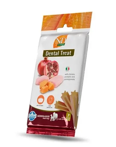 FARMINA N&D Pumpkin Dental Treat Chicken Pomegranate Medium/Maxi 100 g Batoane dentare caini de talie medie si mare, cu pui