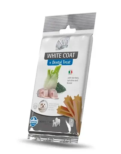 FARMINA N&D White Dental Treat Coat Sea bass Medium/Maxi 100 g gustare dentara caine talie medie si mare