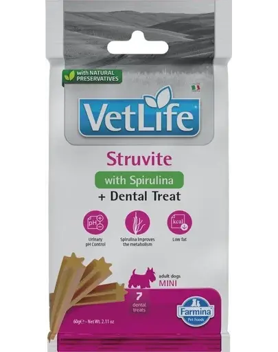 FARMINA Vet Life Dental Treat Struvite Mini 60 g batoane dentare pentru caine de talie mica